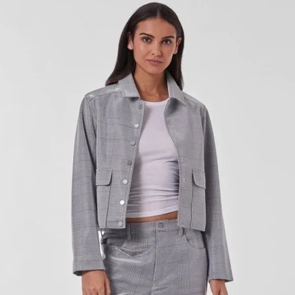 1148 NWT Noli Argento Cropped Jacket - Size S - Silver - Picture 1 of 13